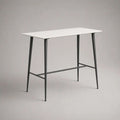 Rechteckiger Stehtisch Bartisch aus MDF und Stahl, Weiß/Schwarz, 120 x 40 x 105 cm