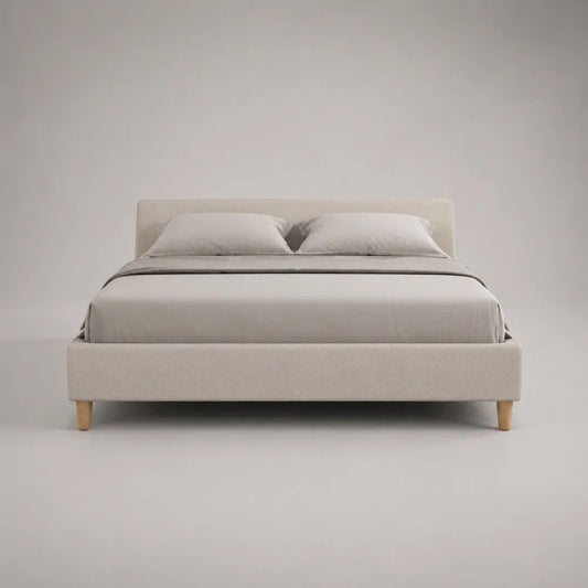 Stauraumbett Doppelbett mit Lattenrost und Hubmechanik, Stoffbezug Beige, Liegefläche 160 x 200 cm, Gesamtmaß 171 x 215 x 95 cm